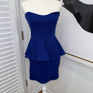 Lush Royal Blue Strapless Dress
